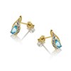 9ct Gold Two Colour Diamond And Blue Topaz Stud Earrings - G0651 Alternative Image