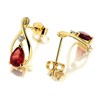 9ct Gold Diamond And Garnet Stud Earrings - G0678 Alternative Image