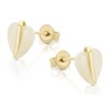 9ct Gold Mother Of Pearl Heart Stud Earrings - 9mm - G0690 Alternative Image