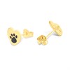 9ct Gold Heart Paw Print Stud Earrings - G0721 Alternative Image