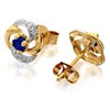 9ct Gold Two Colour Sapphire Swirl Earrings - 10mm - G0722 Alternative Image