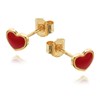 9ct Gold Red Enamel Heart Stud Earrings - 5mm - G0809 Alternative Image