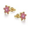 9ct Gold Enamel Flower Stud Earrings - 6mm - G0823 Alternative Image