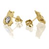 9ct Gold Crystal Cat Stud Earrings - 7mm - G0845 Alternative Image