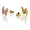 9ct Gold Enamel Butterfly Stud Earrings - 8mm - G0848 Alternative Image