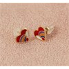 9ct Gold Enamel Rainbow Heart Stud Earrings - G0850 Alternative Image