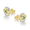 9ct Gold Two Colour Emerald Swirl Stud Earrings - 10mm - G0912 Alternative Image