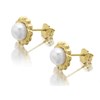 9ct Gold Freshwater Pearl Twist Stud Earrings - 8mm - G0918 Alternative Image