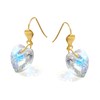 9ct Gold Crystal Heart Hook Wire Earrings - 10mm - G1176 Alternative Image