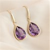 9ct Gold Amethyst Hook Wire Earrings - EXCLUSIVE - G1226 Alternative Image