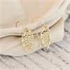14ct Gold Leaf Drop Earrings - G1307 Alternative Image