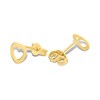 14ct Gold Open Heart Stud Earrings - G1313 Alternative Image