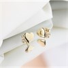 14ct Gold Plain Heart Stud Earrings - G1314 Alternative Image