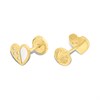 14ct Gold Mother Of Pearl CZ Heart Stud Earrings - G1319 Alternative Image