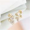 14ct Gold Mother Of Pearl CZ Heart Stud Earrings - G1319 Alternative Image