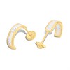 14ct Gold CZ and Mother Of Pearl Earrings - G1320 Alternative Image