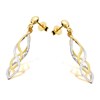 9ct Two Colour Gold Twist Drop Earrings - 35mm drop - G1412 Alternative Image