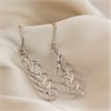 9ct White Gold Swirl Hook Wire Earrings - 38mm drop - G1424 Alternative Image