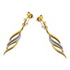 9ct Gold Two Colour Flame Drop Earrings - 35mm drop - G1425 Alternative Image