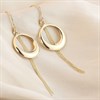 9ct Gold Circle Three Strand Tassle Hook Wire Earrings - G1439 Alternative Image