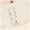 9ct White Gold Textured Hook Wire Earrings - 37mm drop - G1495 Alternative Image