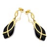 9ct Gold Marquise Onyx Loop Drop Earrings - 28mm drop - EXCLUSIVE - G1716 Alternative Image
