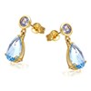 9ct Gold Blue Topaz Drop Earrings - 16mm drop - G1811 Alternative Image