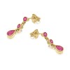 9ct Gold Ruby Drop Earrings - 18mm drop - G1812 Alternative Image