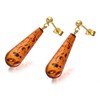 9ct Gold Pressed Amber Drop Earrings - 30mm drop - G1815 Alternative Image
