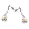 9ct White Gold Freshwater Pearl And Diamond Drop Earrings - EXCLUSIVE - G1821 Alternative Image