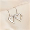 9ct White Gold Diamond Heart Hook Wire Earrings - G1832 Alternative Image