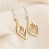 9ct Gold Citrine Hook Wire Earrings - 32mm drop - G1839 Alternative Image