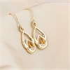 9ct Gold Citrine And Diamond Hook Wire Earrings - 28mm drop - G1840 Alternative Image
