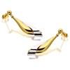 9ct Gold Two Colour Drop Earrings - total 30mm drop - EXCLUSIVE - G1856 Alternative Image