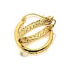 9ct Gold Diamond Cut Square Edged Hoop Earrings - 20mm - G2220 Alternative Image
