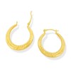 9ct Gold Rope Design Creole Hoop Earrings - 24mm - G2475 Alternative Image