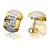 9ct Gold Two Colour Diamond Cut Half Hoop Earrings - 10mm - G2513 Alternative Image