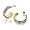 9ct Gold Crystal Three Quarter Hoop Earrings - 25mm - G2514 Alternative Image