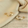9ct Gold Diamond Cut Half Hoop Earrings - 13mm - G2521 Alternative Image