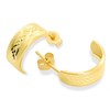 9ct Gold Diamond Cut Half Hoop Earrings - G2523 Alternative Image