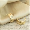 9ct Gold Herringbone Pattern Half Hoop Earrings - 15mm - G2574 Alternative Image