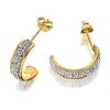 9ct Gold Crystal Half Hoop Earrings - 16mm - G2595 Alternative Image