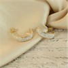 9ct Gold Crystal Half Hoop Earrings - 16mm - G2595 Alternative Image