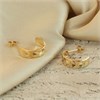 9ct Gold Diamond Cut Half Hoop Earrings - 14mm - G2604 Alternative Image