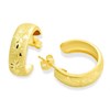9ct Gold Frosted Half Hoop Earrings - 17mm - G2665 Alternative Image