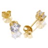 9ct Gold Lavender Cubic Zirconia Solitaire Earrings - 4mm - G2705 Alternative Image