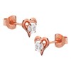 9ct Rose Gold Cubic Zirconia Heart Stud Earrings - 5mm - G2711 Alternative Image