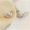 9ct White Gold Cubic Zirconia Half Hoop Earrings - 12mm - G27137 Alternative Image