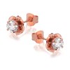9ct Rose Gold Cubic Zirconia Flower Stud Earrings - 6mm - G2713 Alternative Image