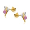 9ct Gold Two Colour Pink Cubic Zirconia Angel Stud Earrings - 8mm - G2721 Alternative Image